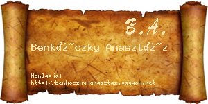 Benkóczky Anasztáz névjegykártya